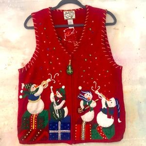 Ugly Christmas sweater cardigan vest
